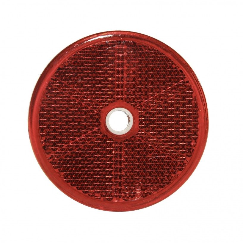CATADIOTTRO ROSSO TONDO DIAMETRO 60 MM ADESIVO CON FORO FISSAGGIO CONFEZIONE 25PZ CATADIOTTRO ROSSO TONDO DIAMETRO 60 MM ADESIVO CON FORO FISSAGGIO CONFEZIONE 25PZ