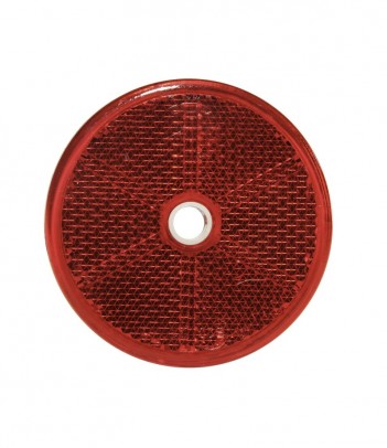 CATADIOTTRO ROSSO TONDO DIAMETRO 60 MM ADESIVO CON FORO FISSAGGIO CONFEZIONE 25PZ