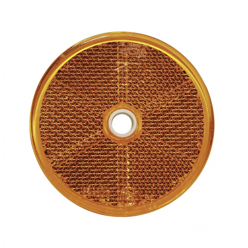 CATADIOTTRO GIALLO TONDO DIAMETRO 60MM CON ADESIVO CONFEZIONE 25PZ CATADIOTTRO GIALLO TONDO DIAMETRO 60MM CON ADESIVO CONFEZIONE 25PZ