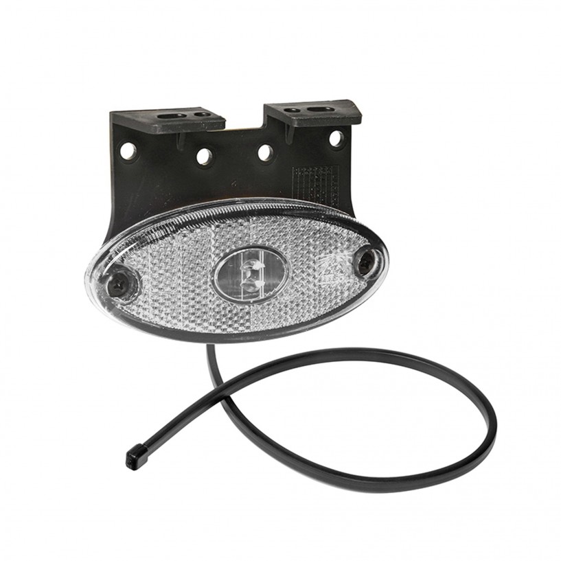 FLATPOINT 2 LED BIANCO 24V CAVO 0,5M P&R CON STAFFA 90°