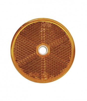 CATADIOTTRO GIALLO TONDO DIAMETRO 60MM CON ADESIVO CONFEZIONE 25PZ