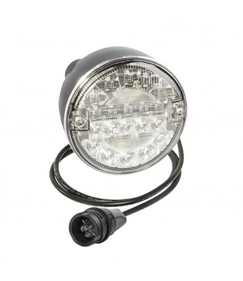 FANALE RETRONEBBIA E RETROMARCIA LED TONDO 12/24V CONNETTORE 7 POLI ASPÖCK