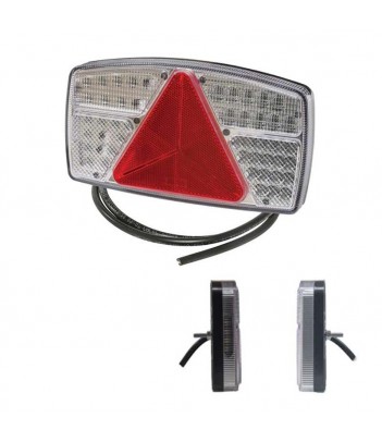 FANALE SINISTRO LED 12-24V LENTE TRASPARENTE CON TRIANGOLO