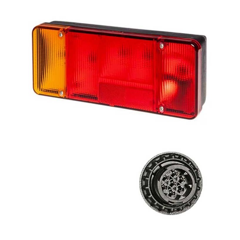 FANALE SINISTRO CON RETRONEBBIA APPLICAZIONE EUROCARGO/DAILY IVECO 7 POLI AMP FANALE SINISTRO CON RETRONEBBIA APPLICAZIONE EUROCARGO/DAILY IVECO 7 POLI AMP