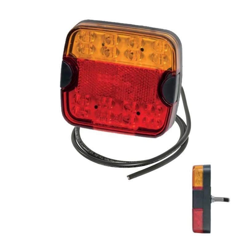 FANALE 3 FUNZIONI LED QUADRATO 12/24V