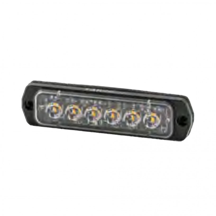STROBO AMBRA 6 LED 10-30V PIATTO C.0,1 M