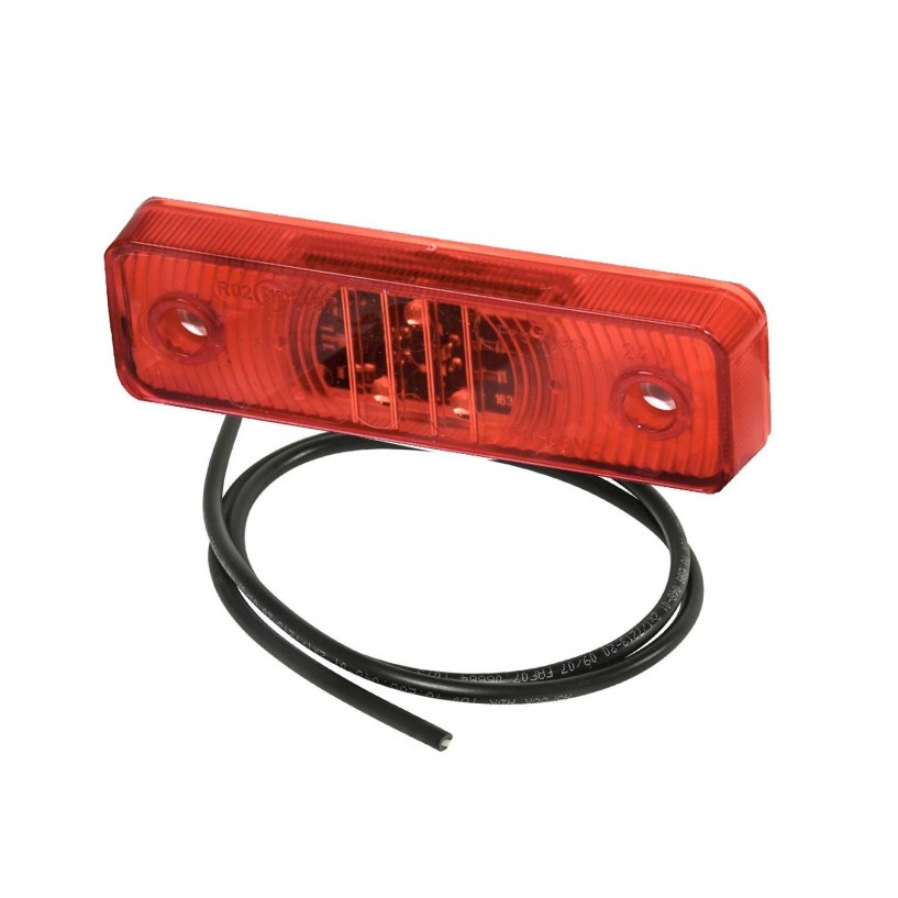 LUCE POSIZIONE LED ROSSA RETTANGOLARE 24V