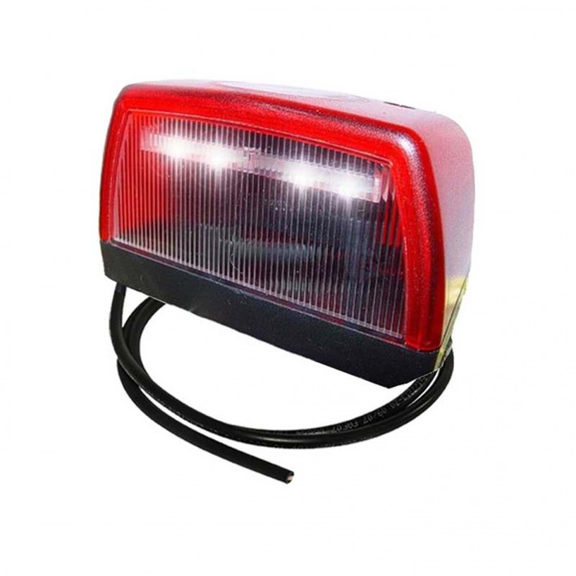 LUCE TARGA LED 24V CON LUCE POSIZIONE ROSSA