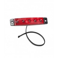 LUCE POSIZIONE ROSSA 5 LED 12/24V CAVO QUADRO DC