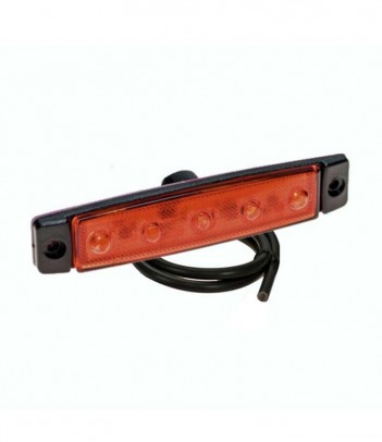 LUCE POSIZIONE ROSSA 5 LED 12/24V BASE ADESIVA