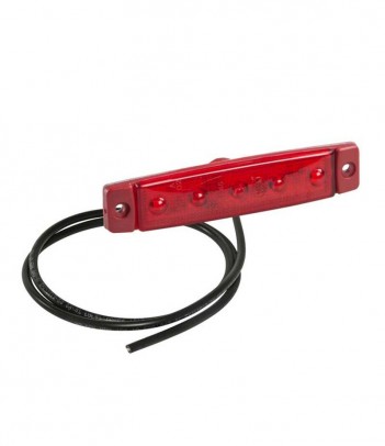 LUCE POSIZIONE ROSSA 5 LED 12/24V BASE ROSSA ADESIVA