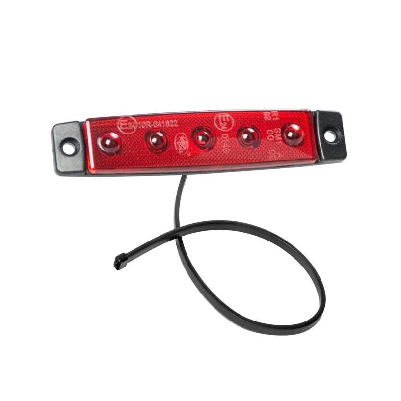 LUCE POSIZIONE ROSSA 5 LED 12/24V CAVO QUADRO DC LUCE POSIZIONE ROSSA 5 LED 12/24V CAVO QUADRO DC