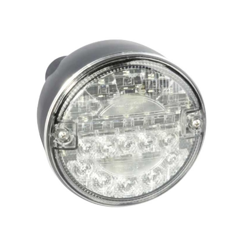 FANALE TONDO LED 2 FUNZIONI 12/24V 140MM RETRONEBBIA RETROMARCIA FANALE TONDO LED 2 FUNZIONI 12/24V 140MM RETRONEBBIA RETROMARCIA