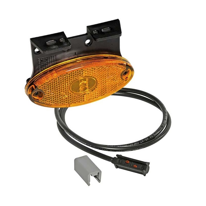 FLATPOINT 2 LED ARANCIONE 24V CAVO 0,5M P&R CON STAFFA 90° DA INCASSO