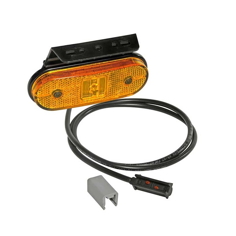 UNIPOINT 1 LED ARANCIONE 24V CAVO 1,5M P&R CON STAFFA 90° RIVOLTA ANTERIORMENTE