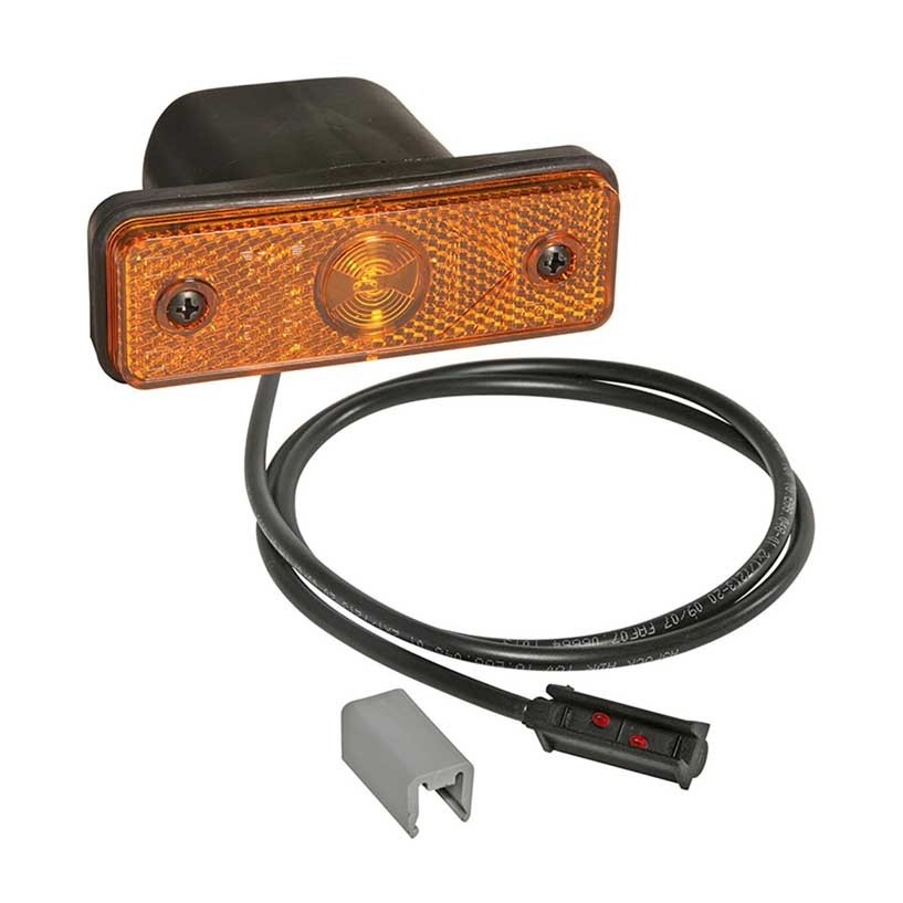 FLATPOINT 1 LED ARANCIONE 24V CAVO 0,5M P&R CON PROTEZIONE