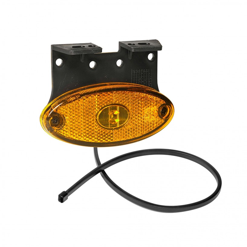 FLATPOINT 2 LED ARANCIONE 12/24V CAVO 0,5M DC CON STAFFA 90° RIVOLTA ANTERIORMENTE