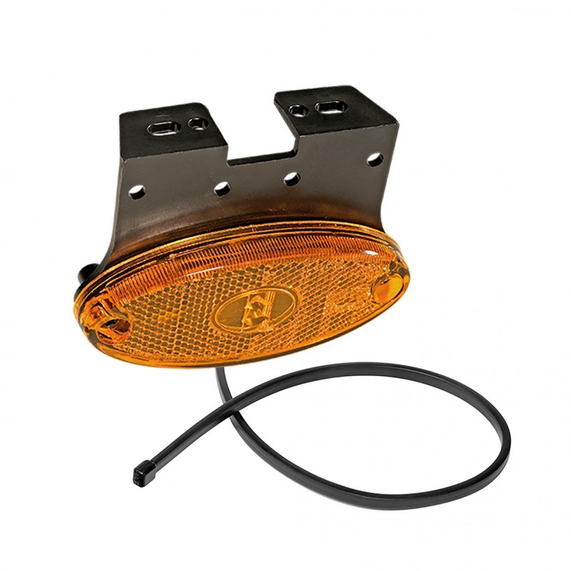 FLATPOINT 2 LED ARANCIONE 12V CAVO 1,5M CON STAFFA 90° RIVOLTA POSTERIORMENTE