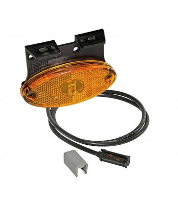FLATPOINT 2 LED ARANCIONE 24V CAVO 0,5M P&R CON STAFFA 90° DA INCASSO