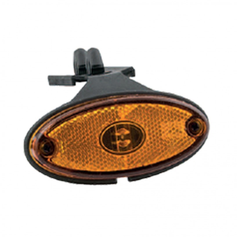 FLATPOINT 2 LED ARANCIONE 12/24V CAVO 1,5M P&R CON STAFFA 45° RIVOLTA POSTERIORMENTE