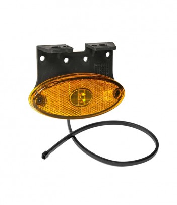 FLATPOINT 2 LED ARANCIONE 12/24V CAVO 0,5M DC CON STAFFA 90° RIVOLTA ANTERIORMENTE